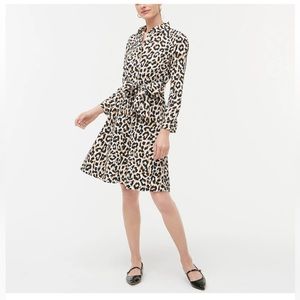 J.Crew NWT Poplin Cheetah Print Long Sleeve Shirt Dress #4